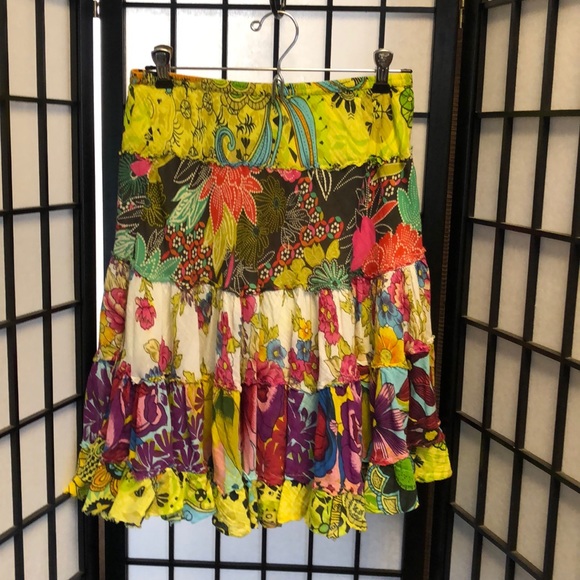 Derek Heart Multi Floral Circle Skirt 